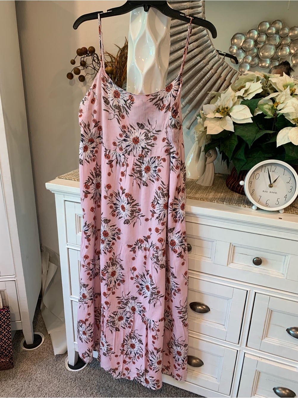 NWT Pink Floral Maxi Dress L